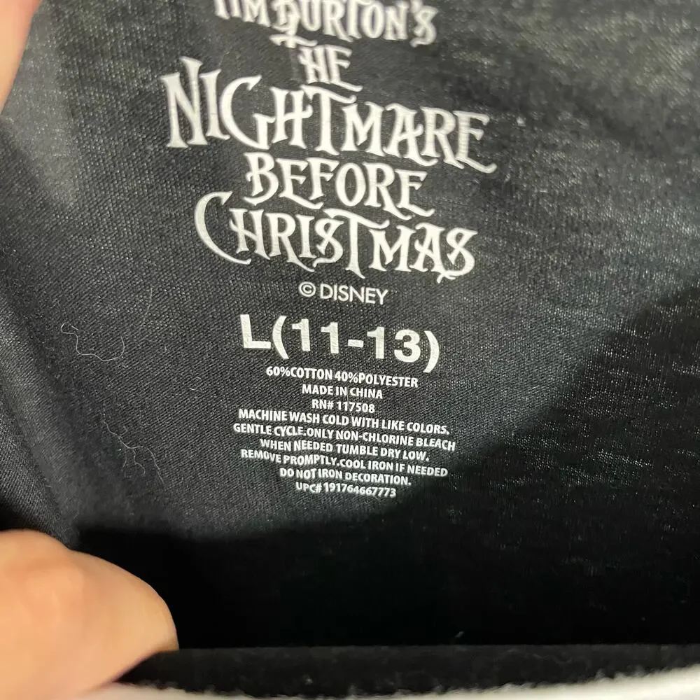 Disney Nightmare Before Christmas Jack Skeleton Tuxedo Hooded T-Shirt Size L